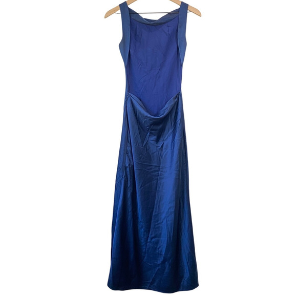 Reformation Corey Satin Dress Danube - Picture 7 of 11